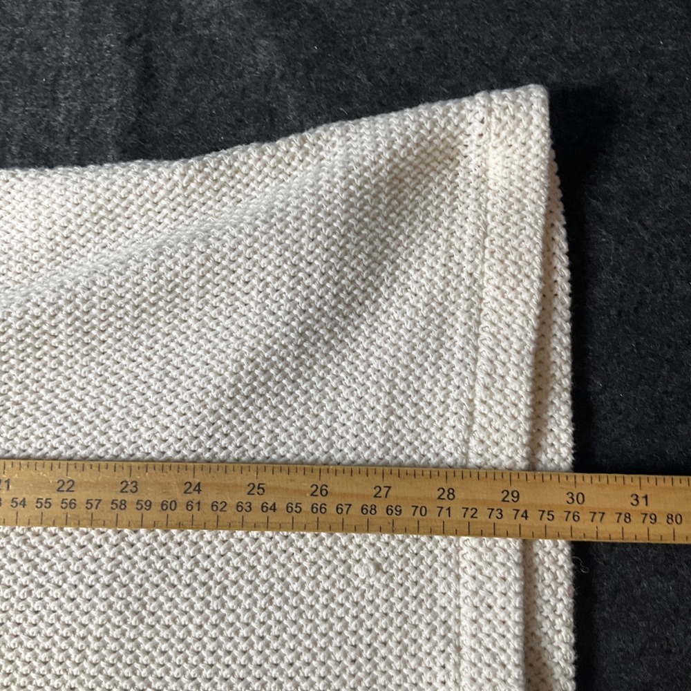 AllSaints Munroe Shirt Mens XL Cream Cotton Open Knit Luxury Minimalist - Picture 7 of 9